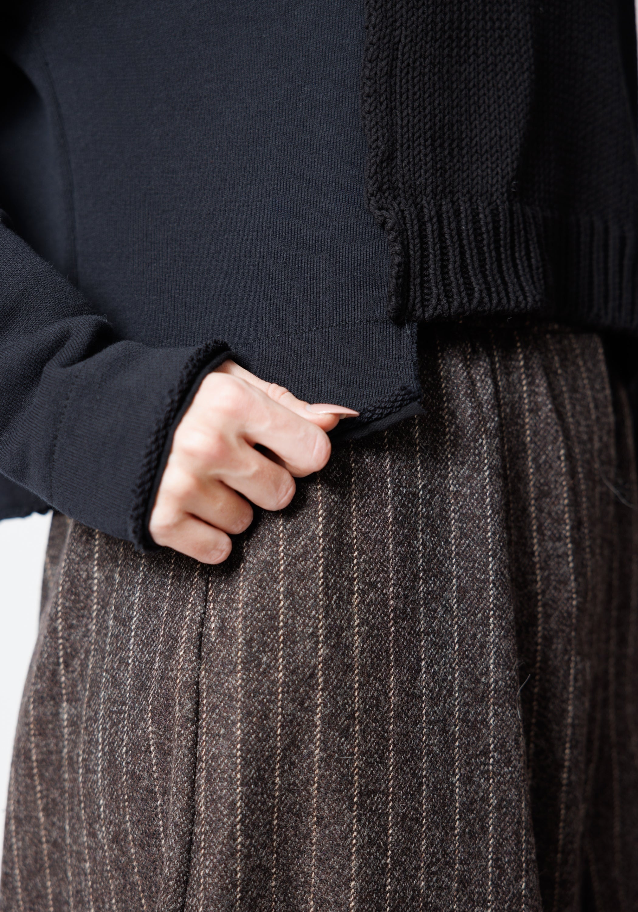 Twin Paneled Knit Front Pullover