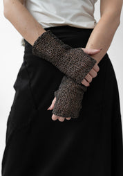 Betel Laser Cut Leather Fingerless Gloves