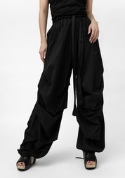 Drape Detail Tapered Leg Drawstring Detail Pants - December Thieves
