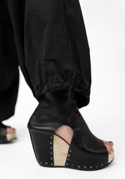 Drape Detail Tapered Leg Drawstring Detail Pants - December Thieves