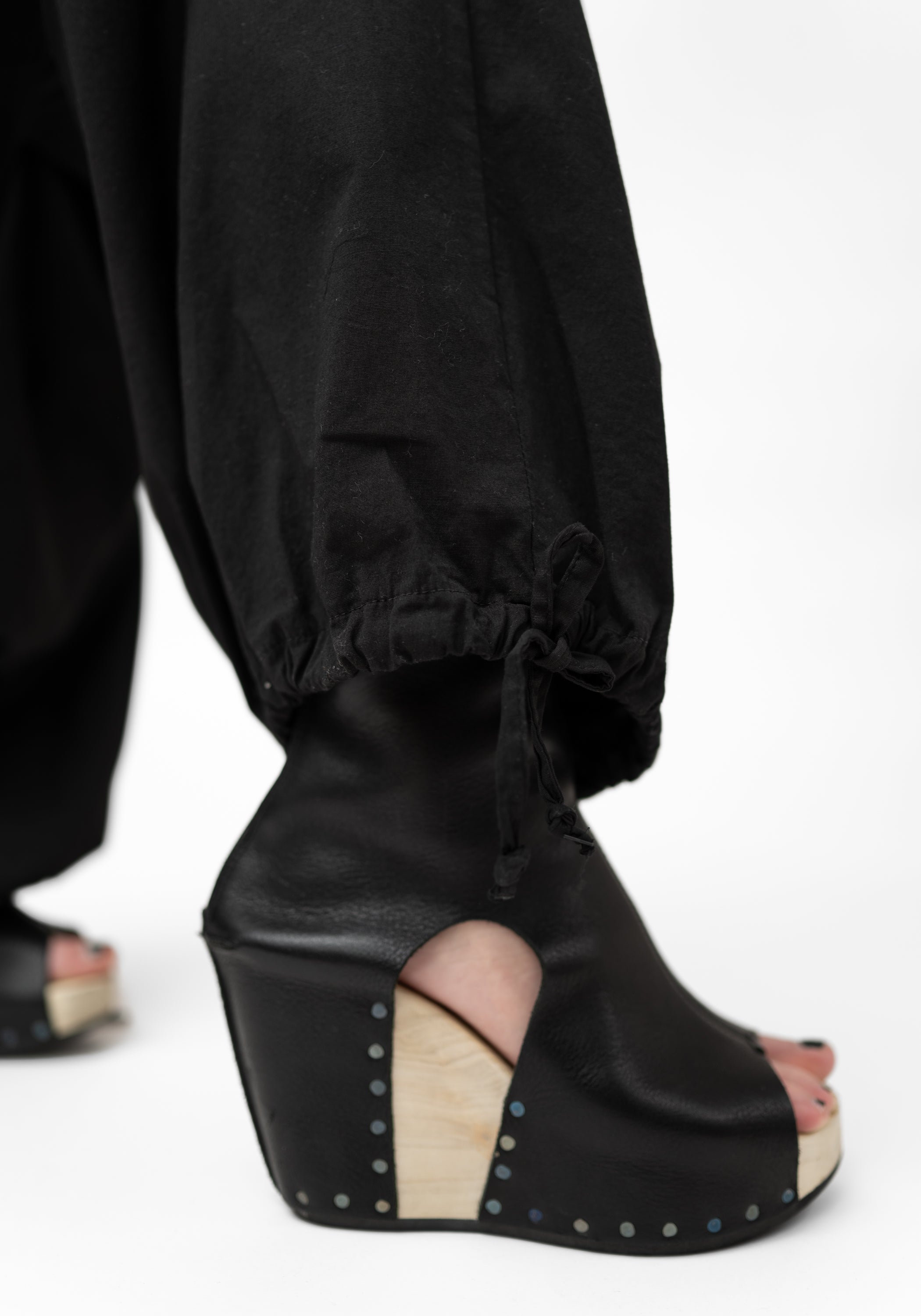 Drape Detail Tapered Leg Drawstring Detail Pants - December Thieves