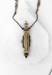 Brass Nouveau Perfume Bottle Necklace