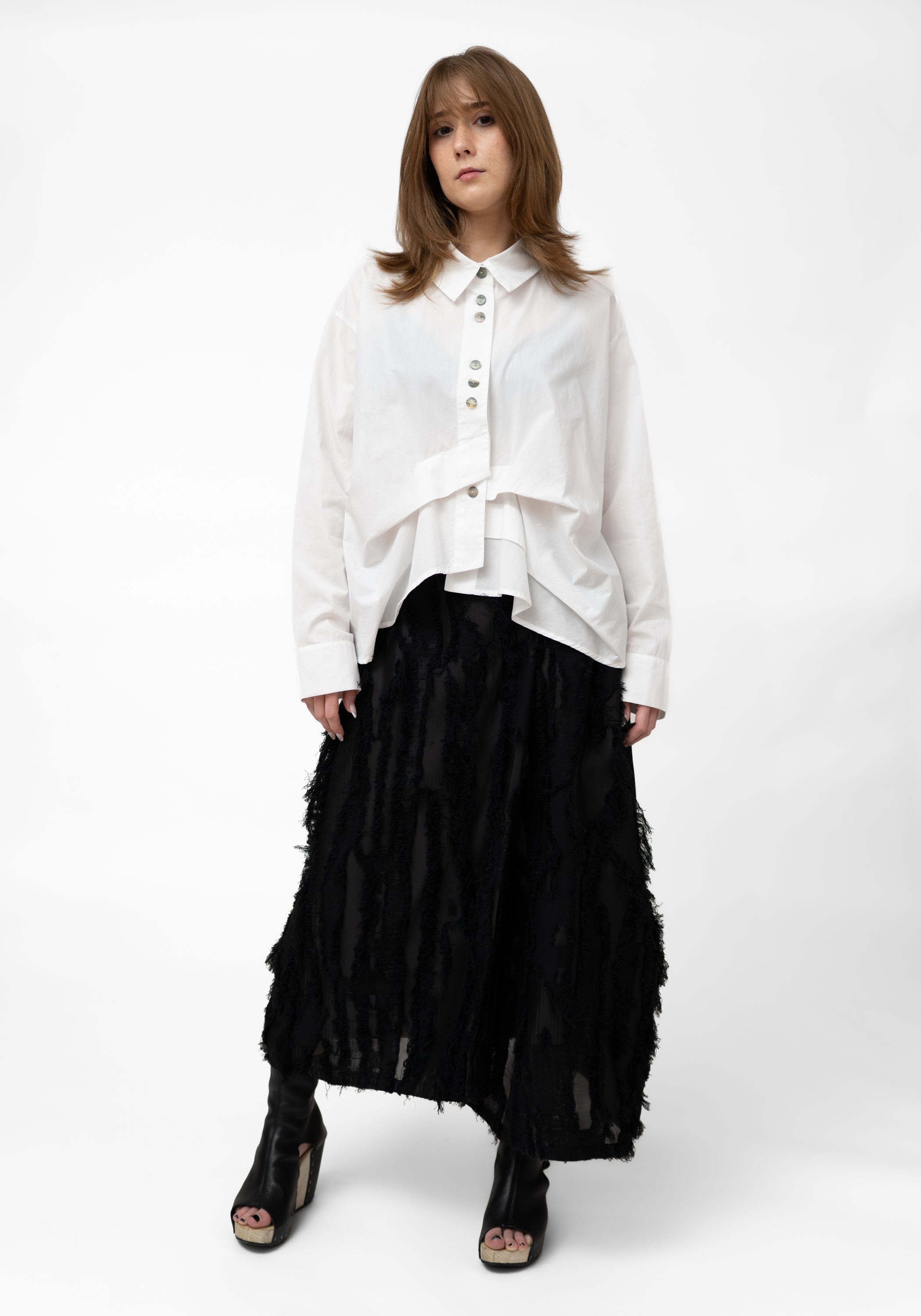 Paneled Textured Burnout Bubble Skirt - December Thieves