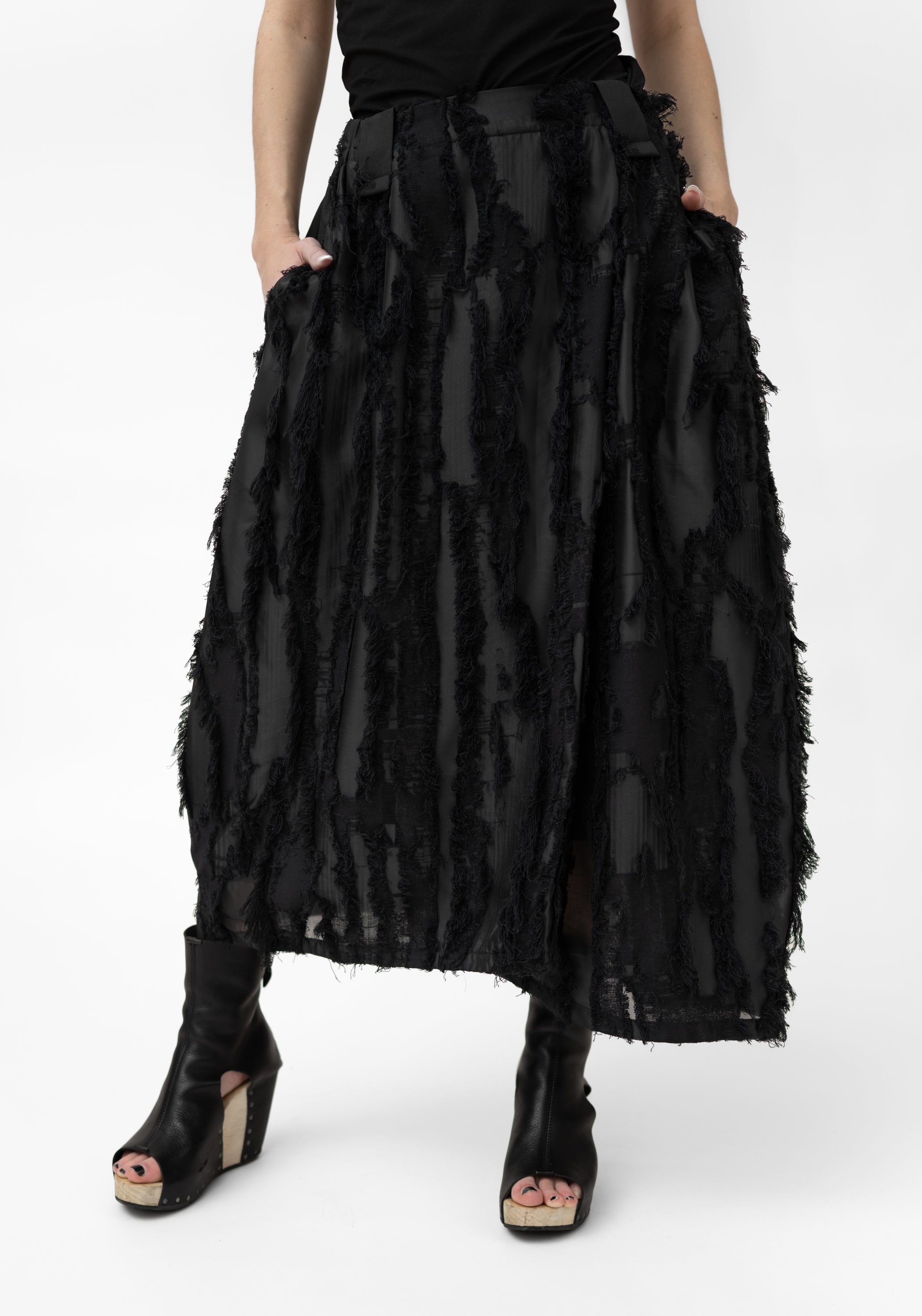 Paneled Textured Burnout Bubble Skirt - December Thieves