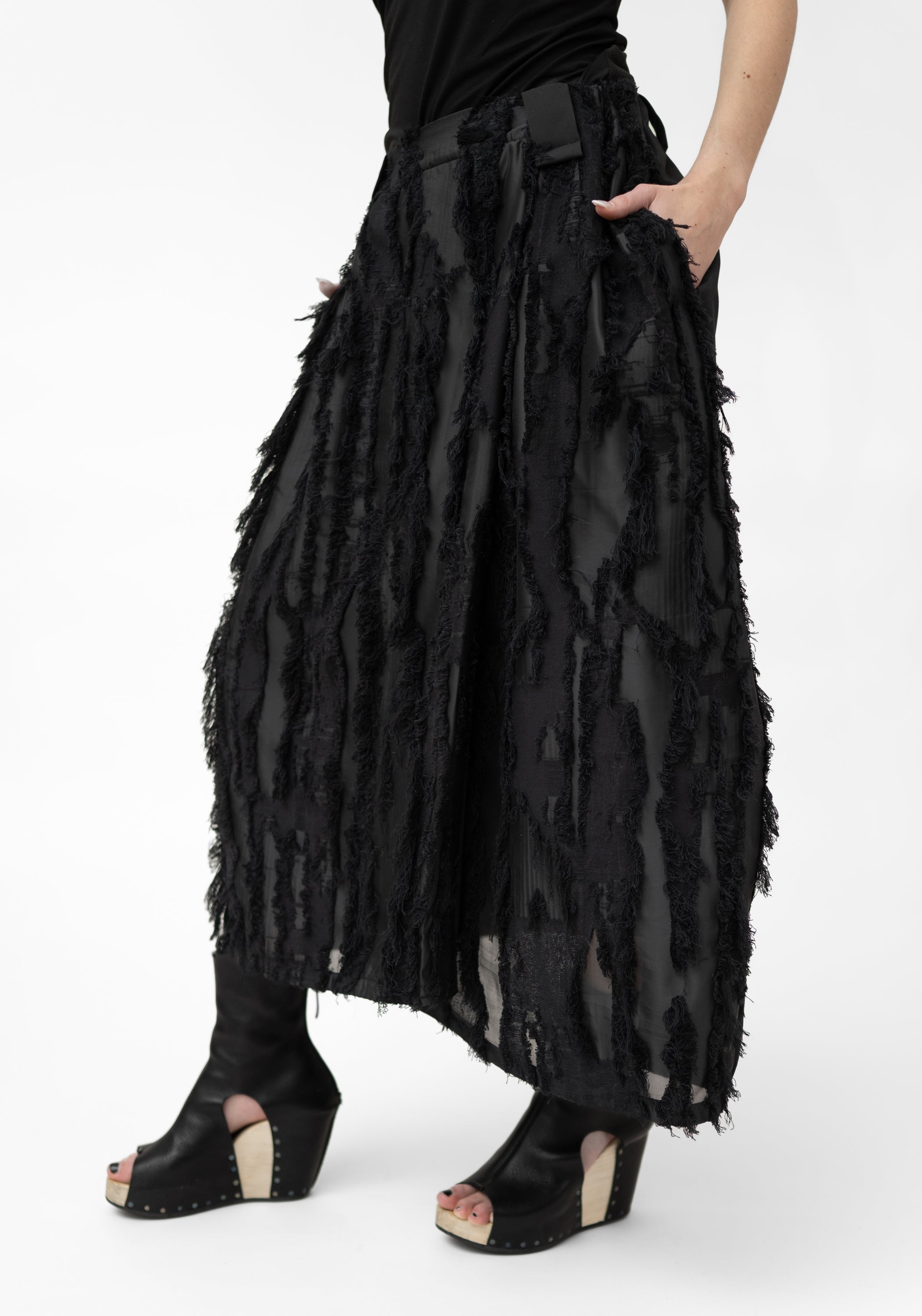 Paneled Textured Burnout Bubble Skirt - December Thieves