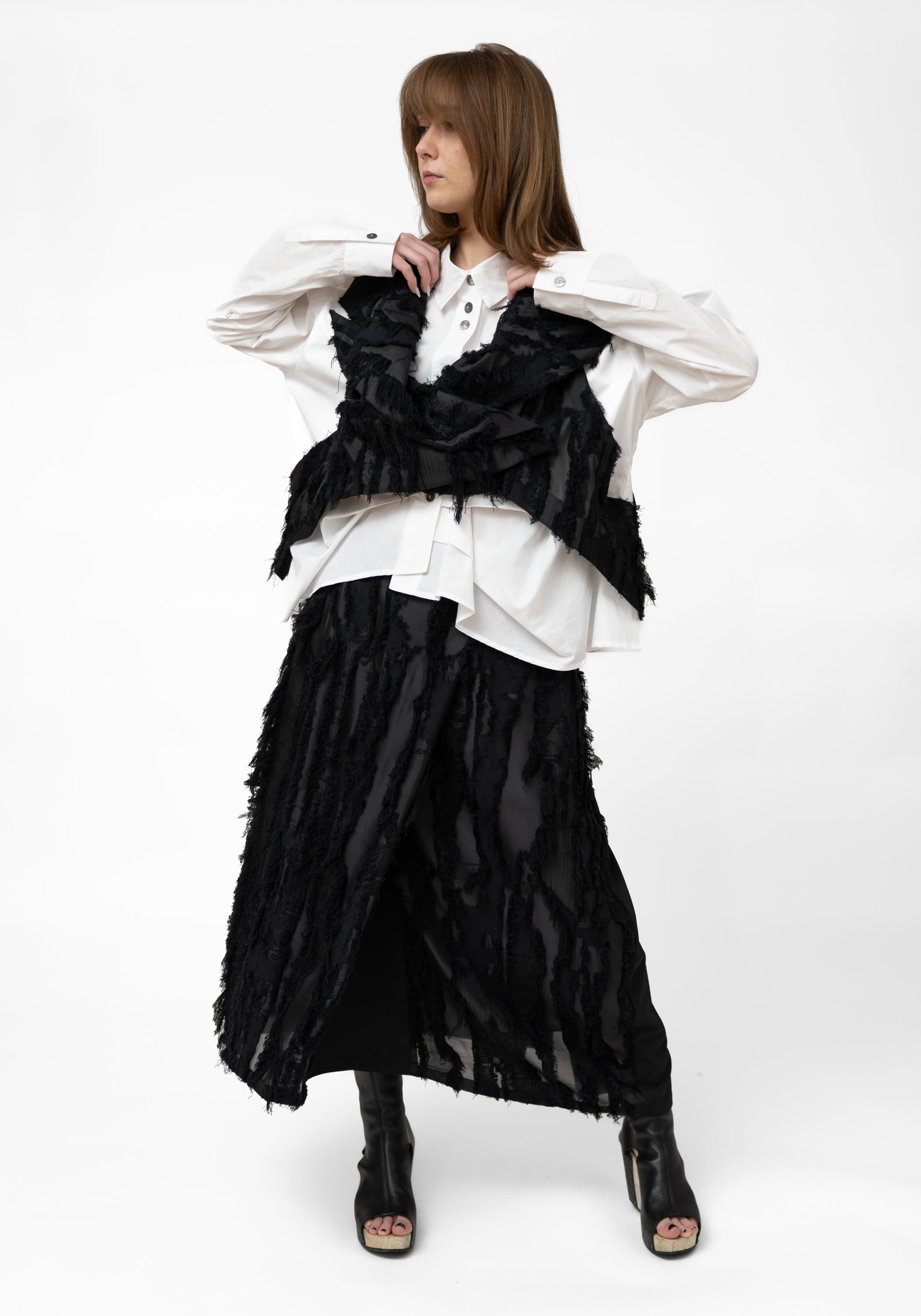 Oversized Textured Burnout Vest - December Thieves