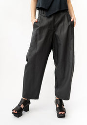 Coated Pleat Detail Trousers in BLACK or SAND