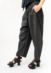 Coated Pleat Detail Trousers in BLACK or SAND