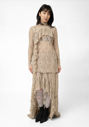 Asymmetric Ruffle Detail Lace Maxi Skirt - December Thieves