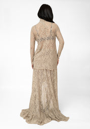 Asymmetric Ruffle Detail Lace Maxi Skirt - December Thieves