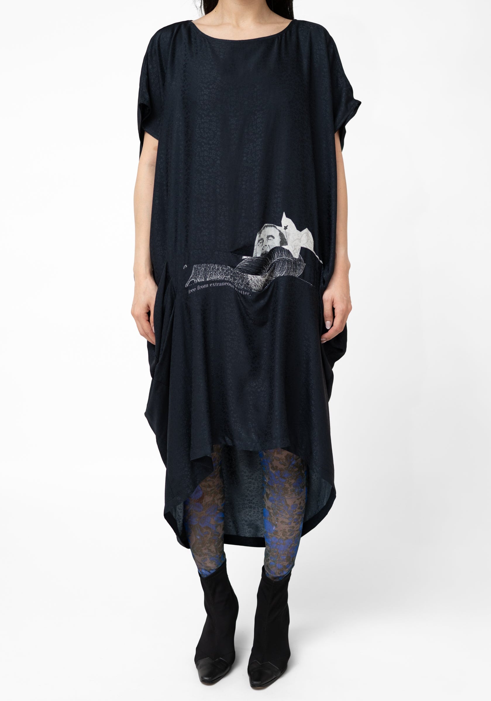 Blue Floral Printed Tights - December Thieves