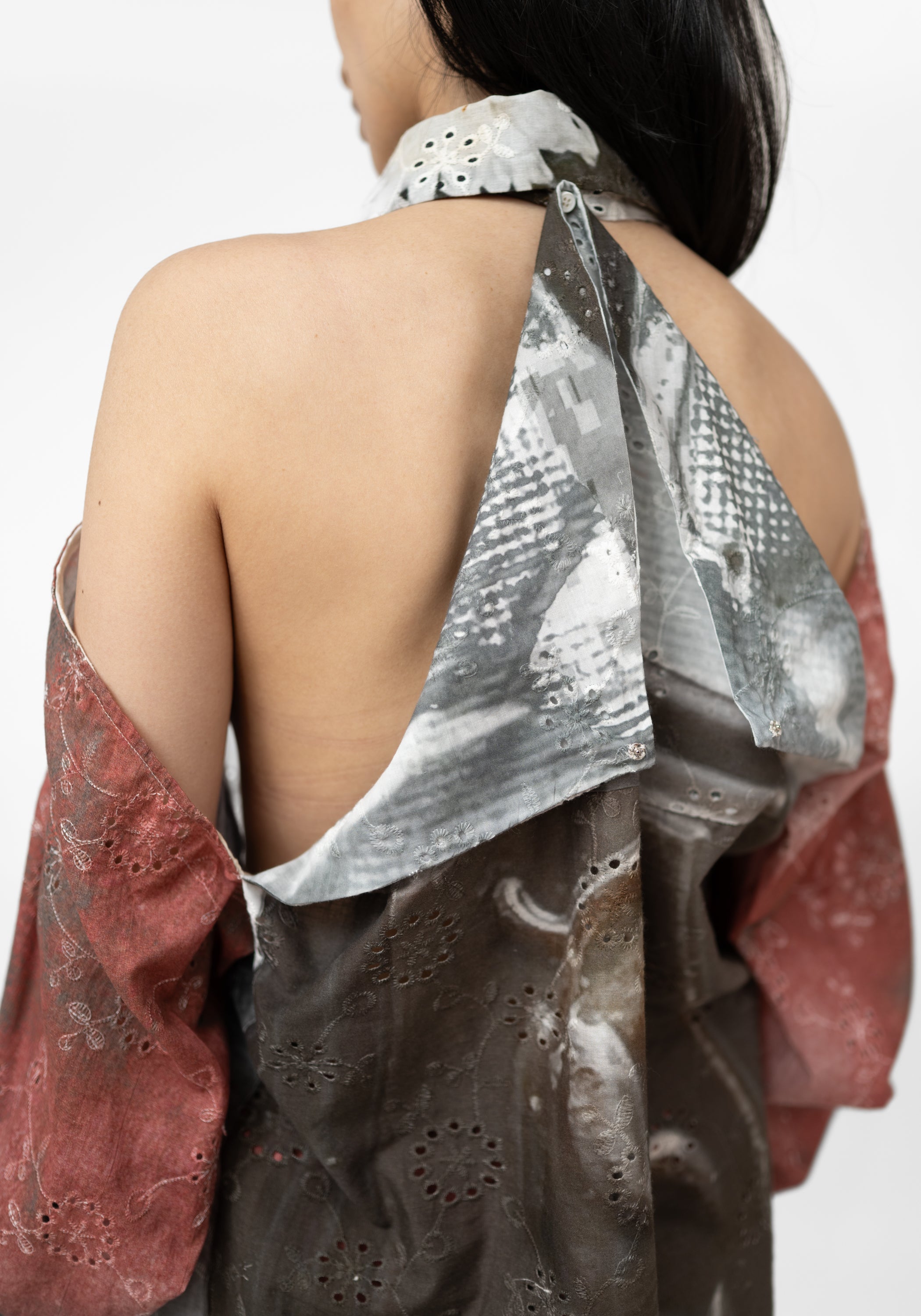 Transformable Open Shoulder Tie Detail Printed Blouse - December Thieves