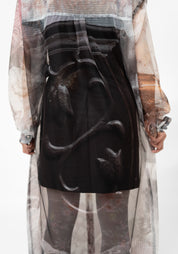 Oversized Semi-Sheer Printed Mesh Shirt Dress - December Thieves