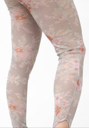 Grey Floral Printed Tights - December Thieves