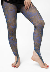 Blue Floral Printed Tights - December Thieves