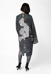 Semi-Sheer Bell Sleeve Printed Midi Dress - December Thieves