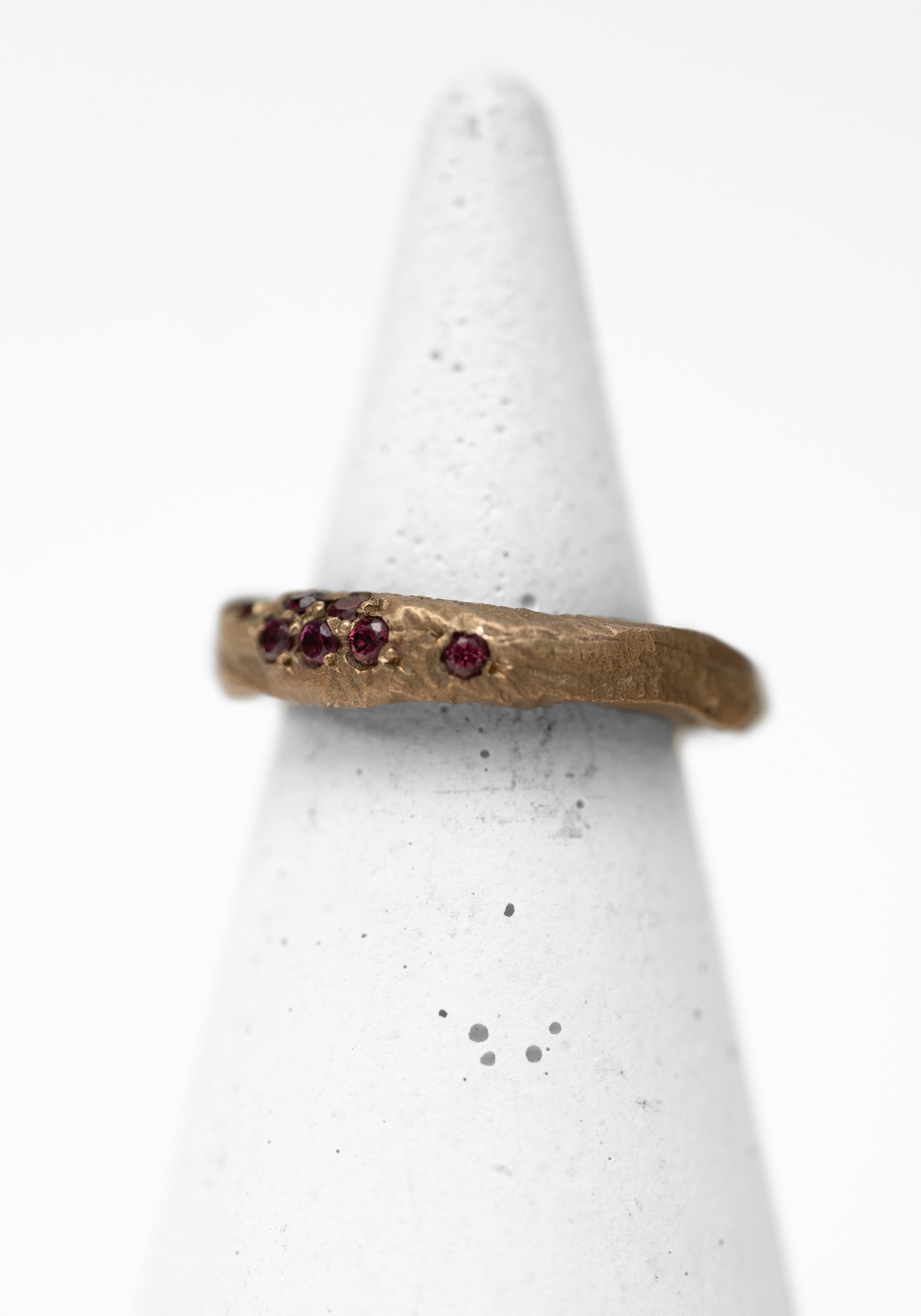 Bronze and Rhodolite Textured Ring - December Thieves