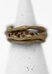 Brass and Garnet Layers Ring - December Thieves