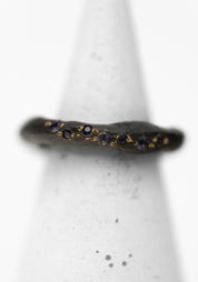Patinated Brass and Iolite Big Stopper Ring - December Thieves