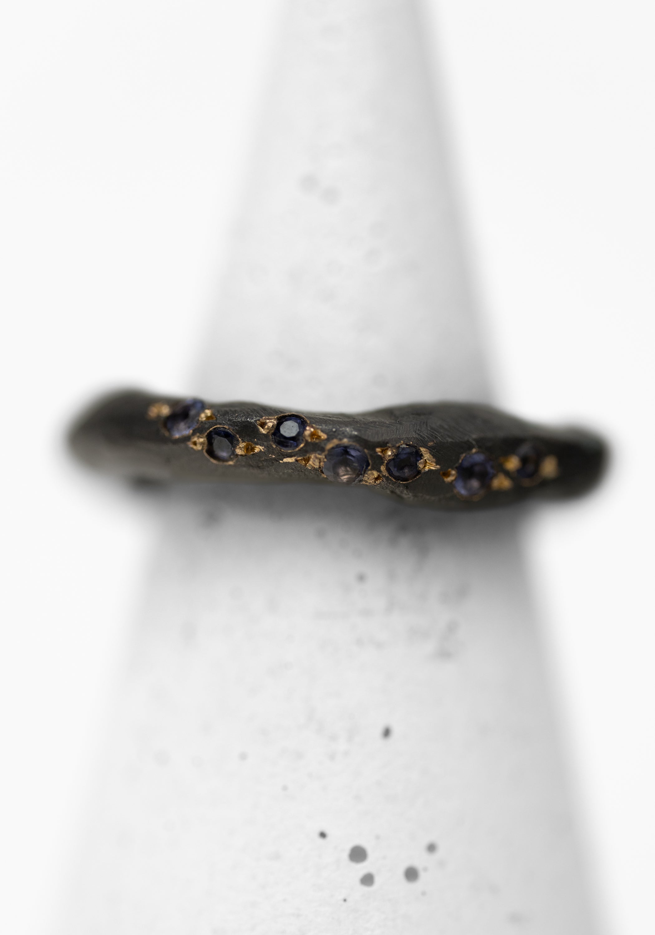 Patinated Brass and Iolite Big Stopper Ring - December Thieves