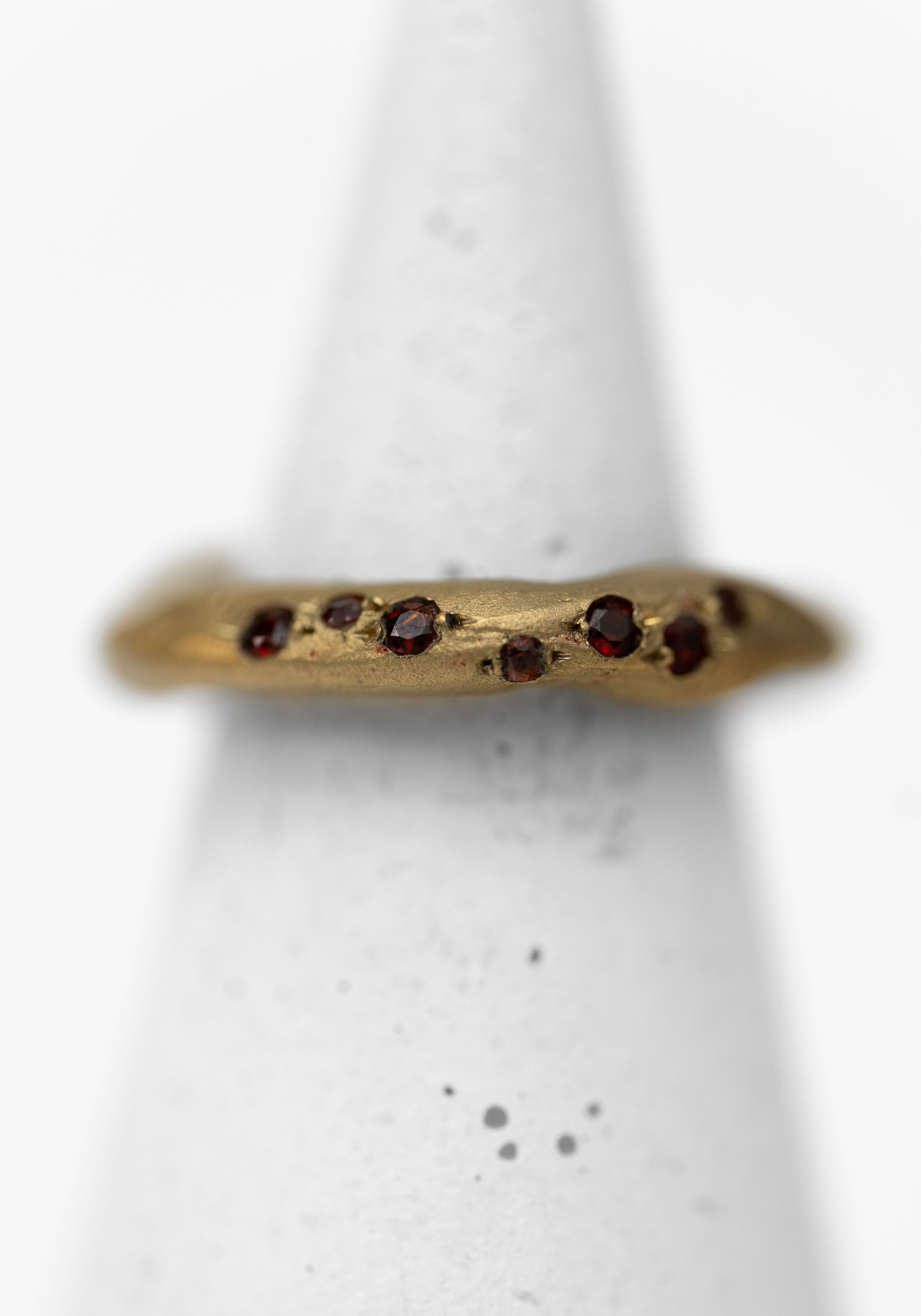 Brass and Garnet Big Stopper Ring - December Thieves