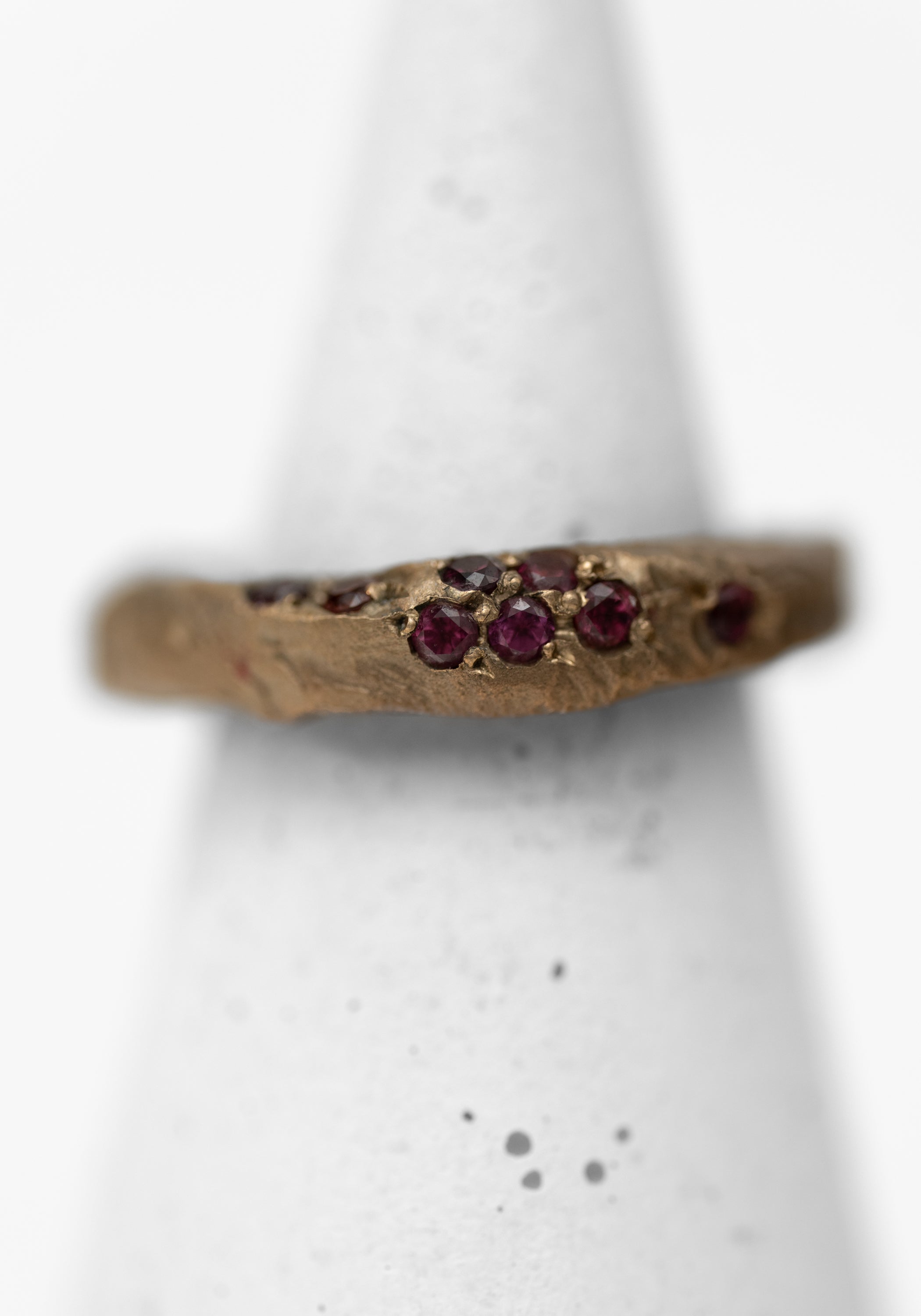 Bronze and Rhodolite Textured Ring - December Thieves