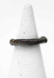 Patinated Brass and Iolite Big Stopper Ring - December Thieves