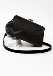 Bigla Wide Black Leather Bag - December Thieves