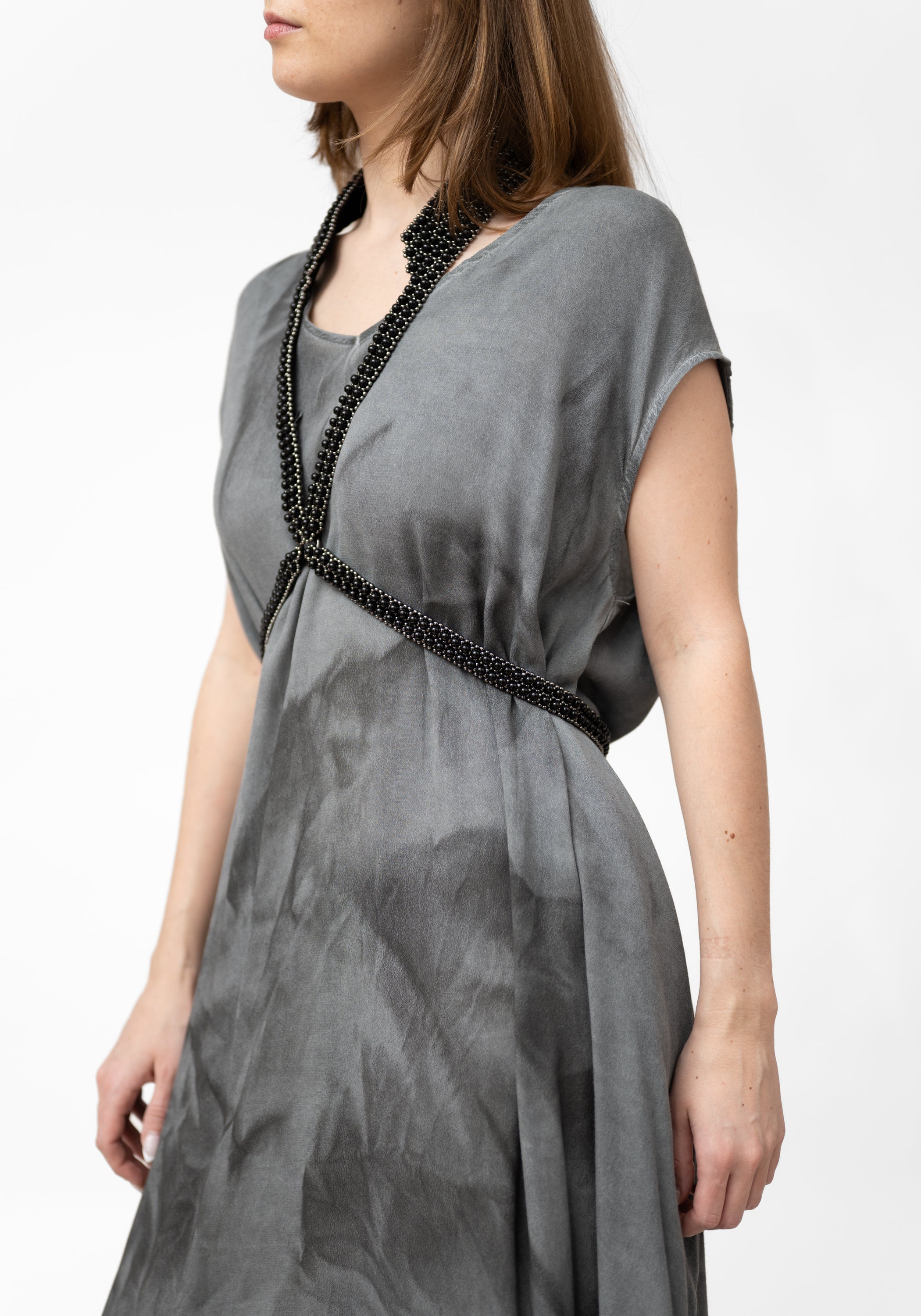 Jet Black V-Neck Harness with Collar Stand - December Thieves