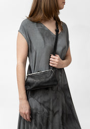 Bigla Wide Black Leather Bag - December Thieves