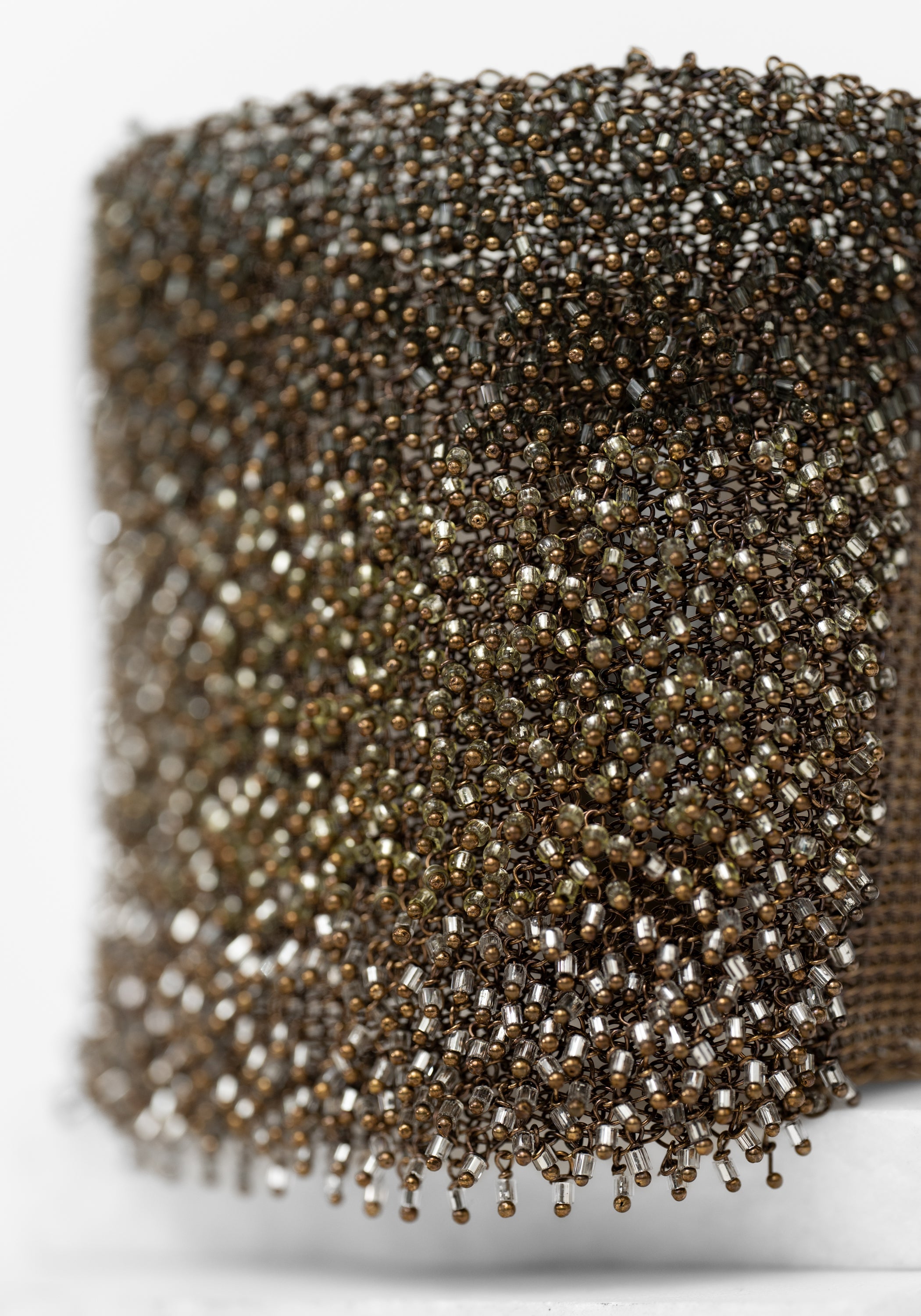 Vega Silver and Gold Plated Wide Beaded Bracelet - December Thieves