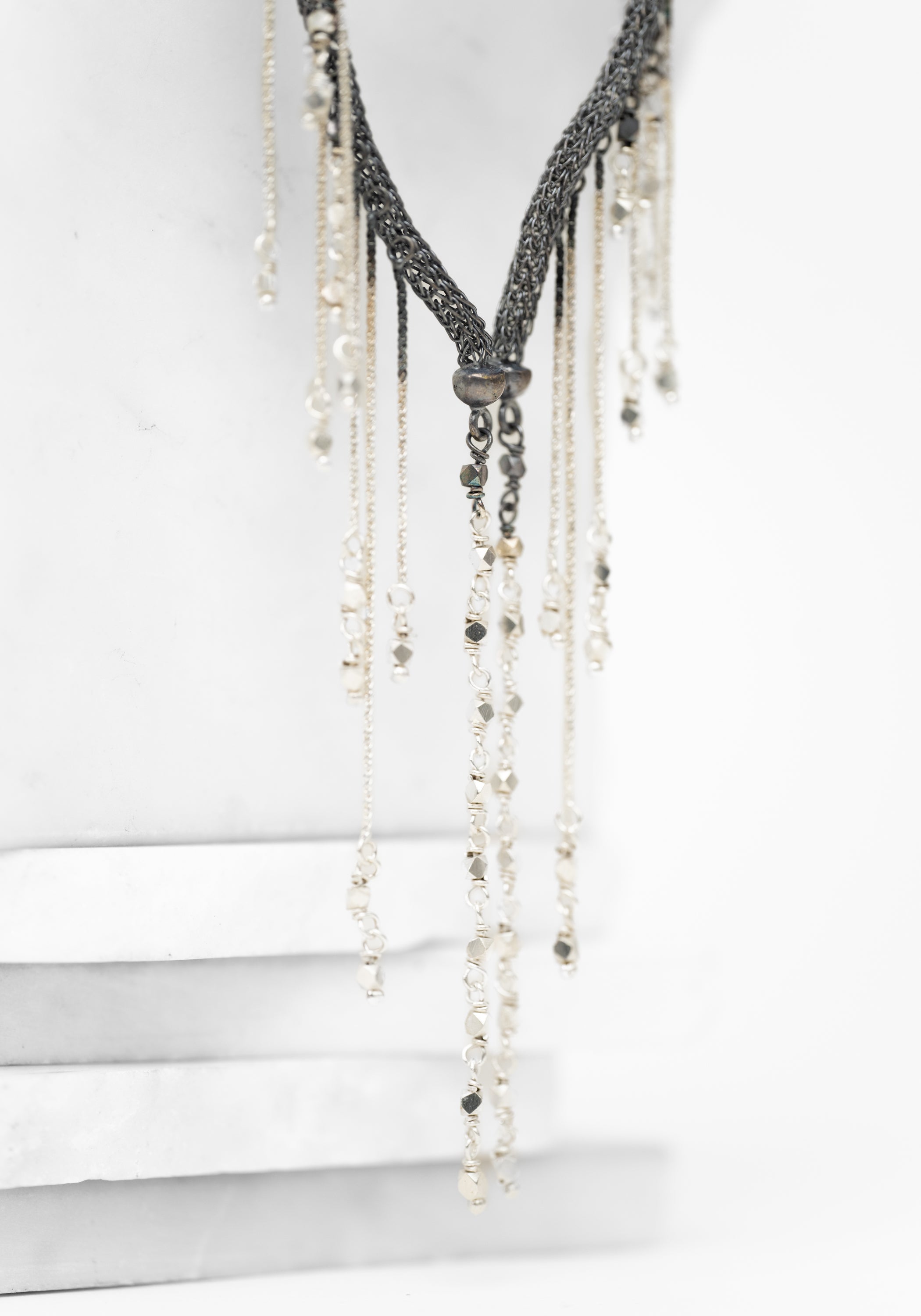 Altair Sterling Plated Beaded Fringe Necklace - December Thieves