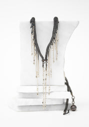 Altair Sterling Plated Beaded Fringe Necklace - December Thieves
