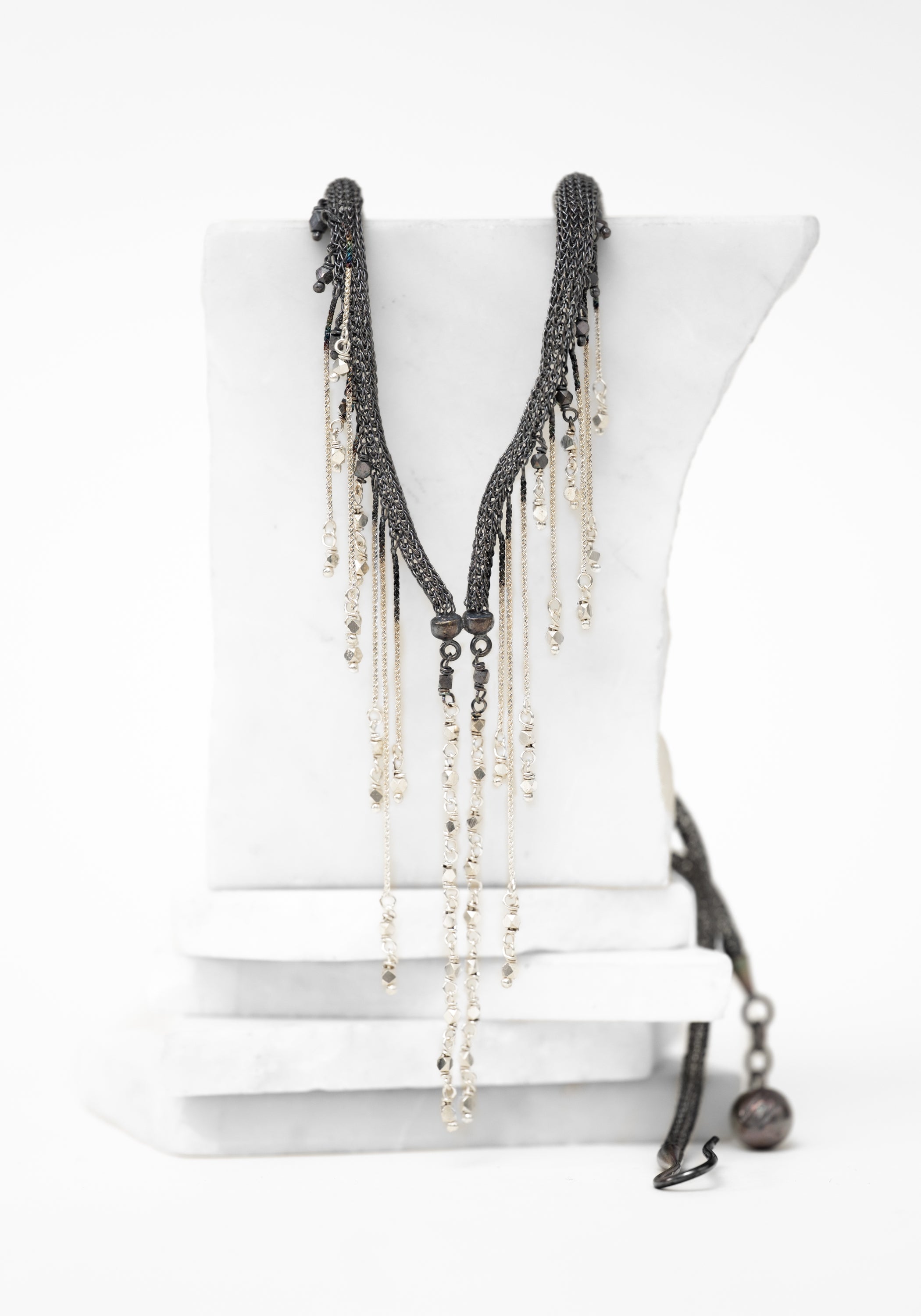 Altair Sterling Plated Beaded Fringe Necklace - December Thieves