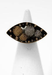 Denebola Gold Plated and Stainless Encased Globes Ring - December Thieves