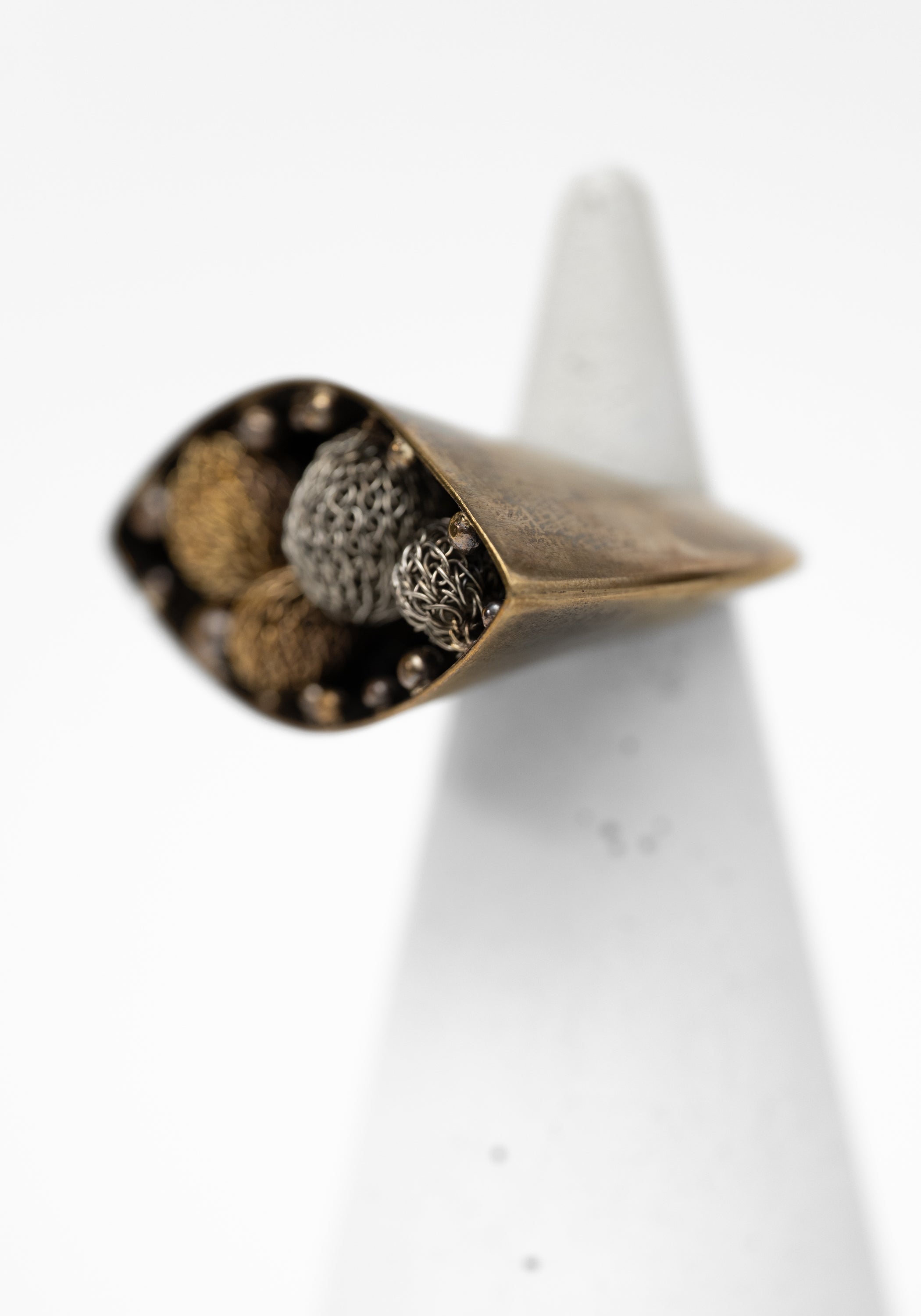 Denebola Gold Plated and Stainless Encased Globes Ring - December Thieves