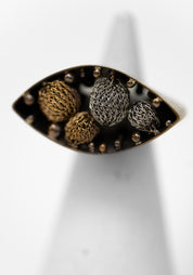 Denebola Gold Plated and Stainless Encased Globes Ring - December Thieves