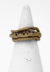 Brass and Garnet Layers Ring - December Thieves