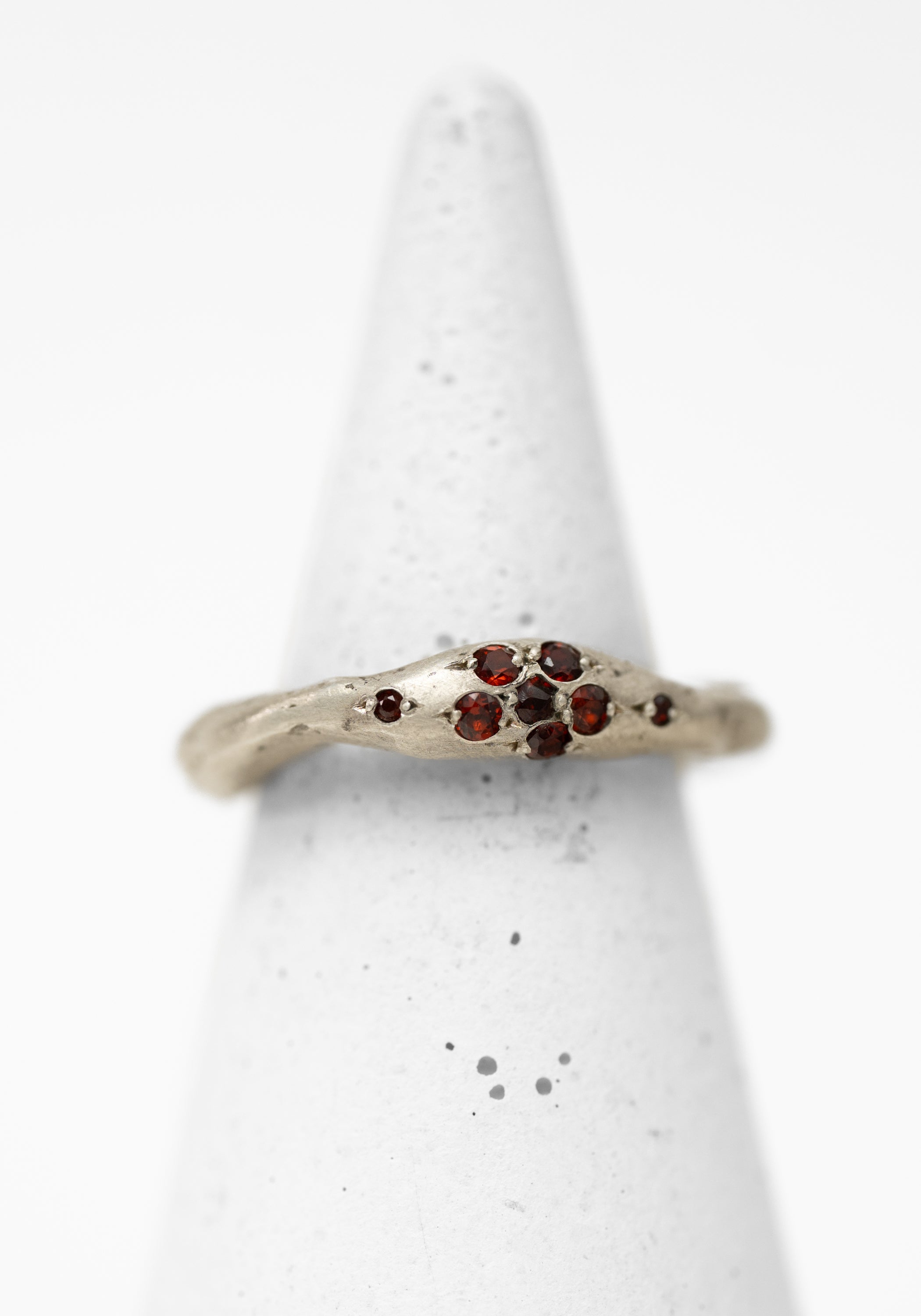 Sterling and Garnet Big Stopper Ring - December Thieves