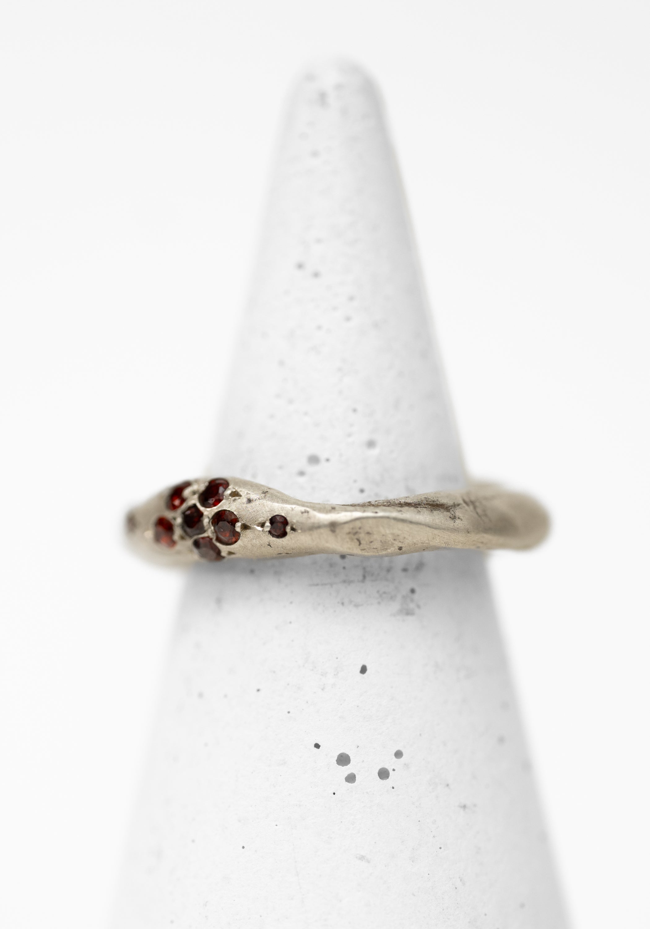 Sterling and Garnet Big Stopper Ring - December Thieves