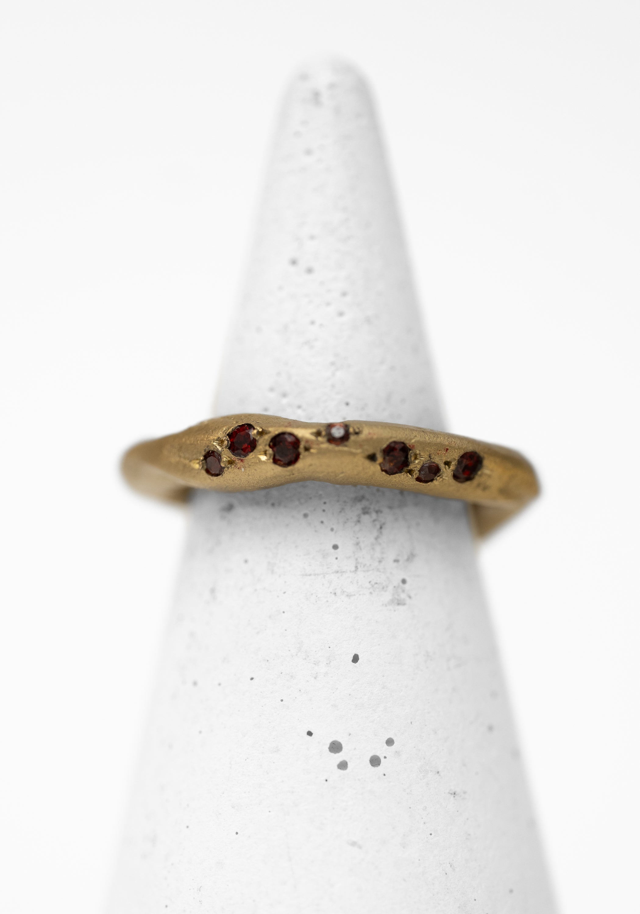 Brass and Garnet Big Stopper Ring - December Thieves