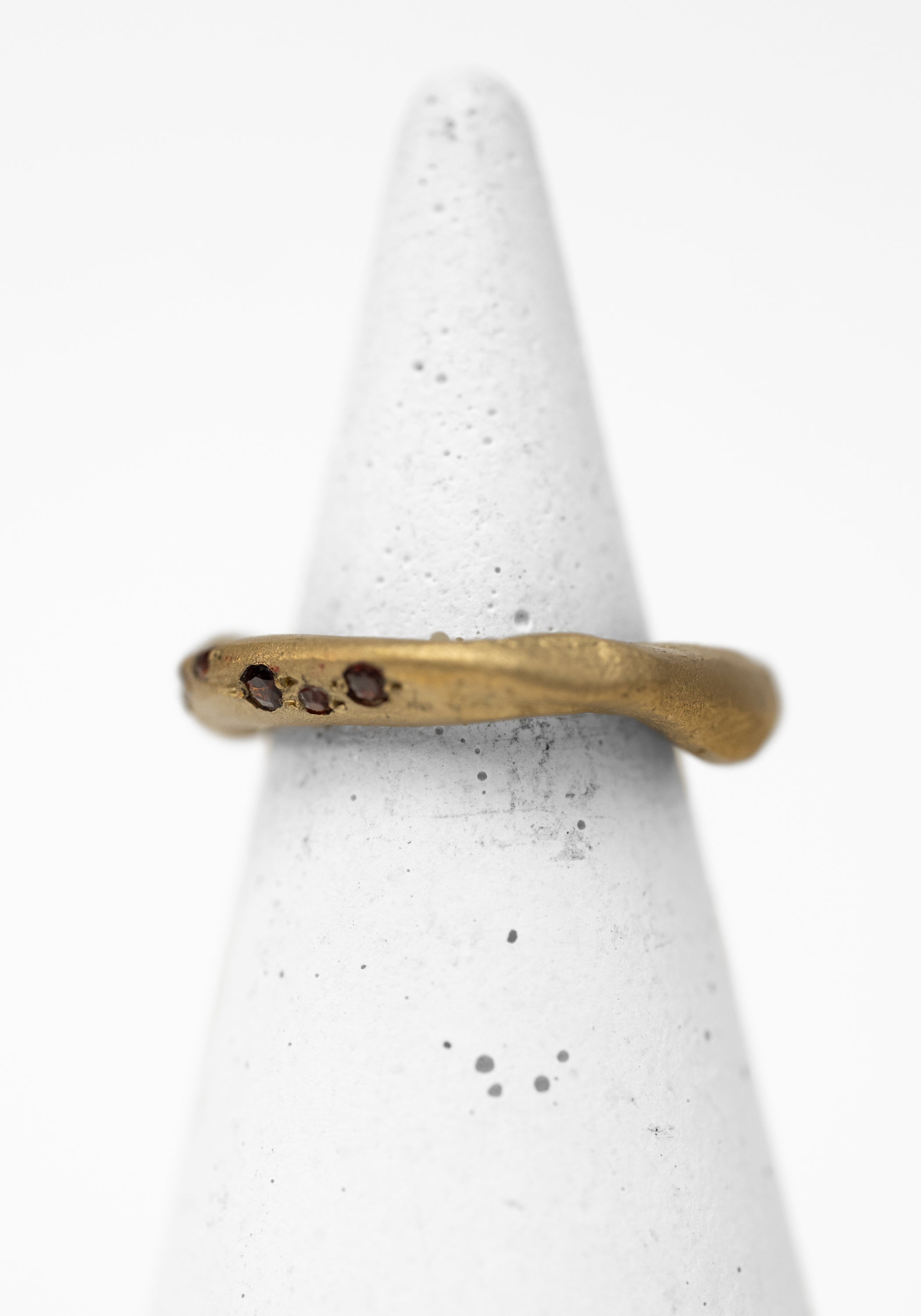 Brass and Garnet Big Stopper Ring - December Thieves