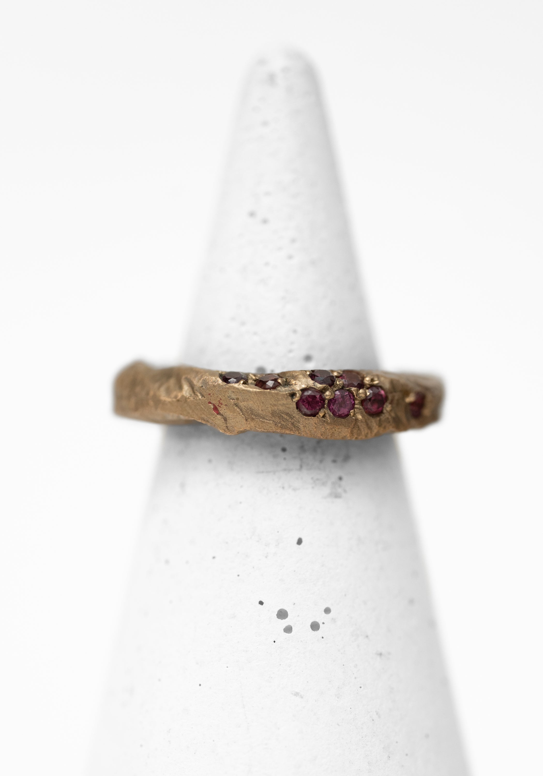 Bronze and Rhodolite Textured Ring - December Thieves