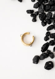 Nikita Jump Ring Detail Bi-Color Gold Plated Stainless Steel Ear Cuff