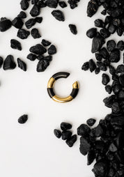Blake Striped Gold Plated Stainless Steel Ear Cuff