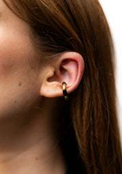 Blake Striped Gold Plated Stainless Steel Ear Cuff