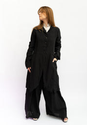 Long Side Slit Linen Jacket
