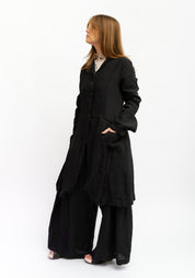Long Side Slit Linen Jacket