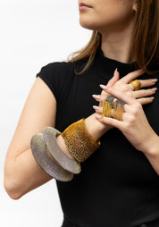 Ombre Wrap Oxidized Gold Plated Brass Adjustable Woven Ring
