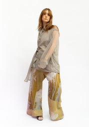 Wide Leg Splatter Trompe L’oeil Printed Pant
